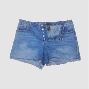 House of Harlow "Hi Rise Mom Short" 5 button fly Cutt off Jean Shorts Si…
